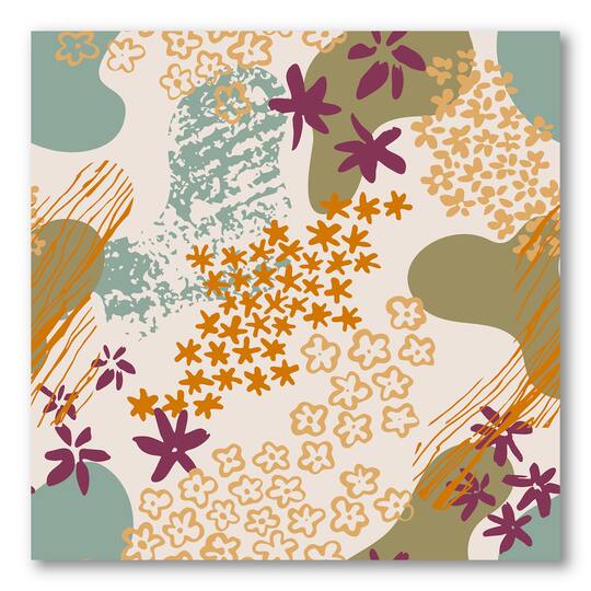 Designart - Flowers Silhouettes and Fluid Shapes